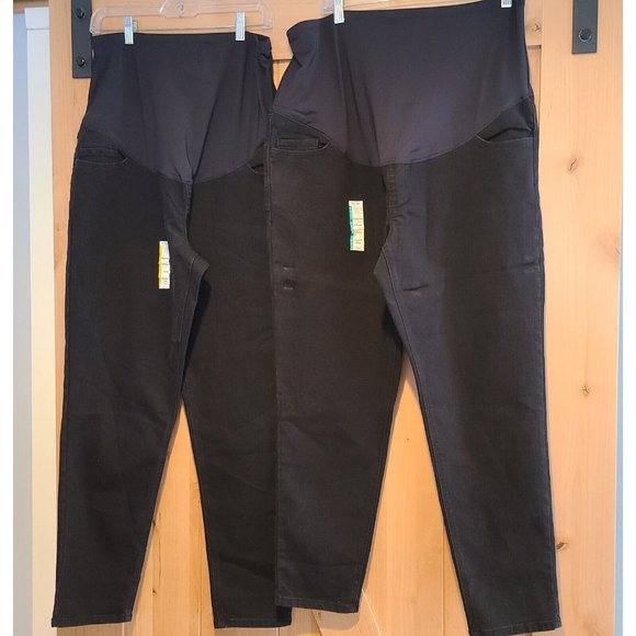 Time and Tru Pants - Time and Tru Women L & XL Maternity Black Denim Stretch Skinny Jeans Full Panel